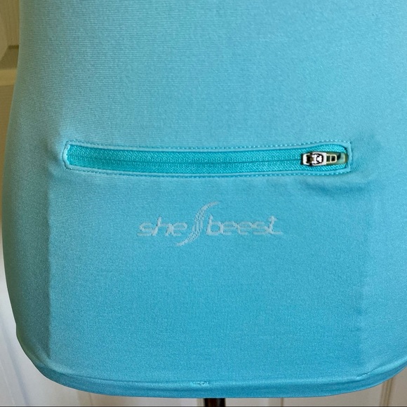 Womens SheBeest Light Blue Half Zip Short Sleeve Cycling Jersey Size Small - Picture 4 of 7